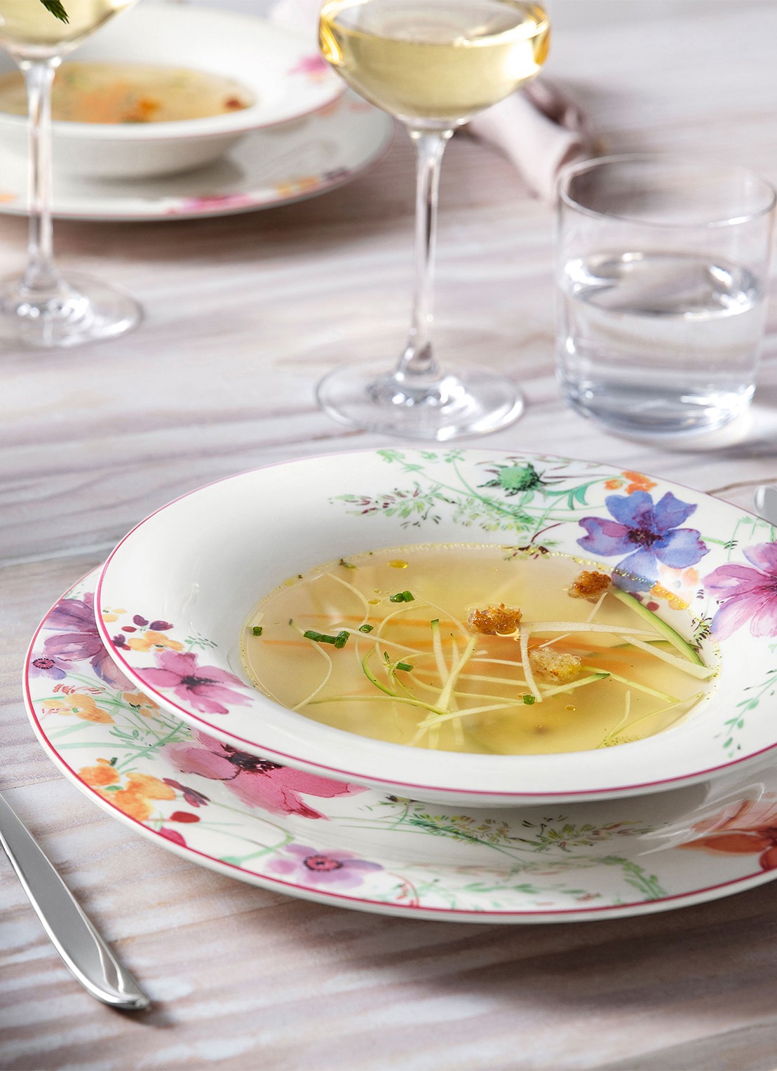 Villeroy & Boch Mariefleur dinerbord 27 cm - detail 4 gebroken wit