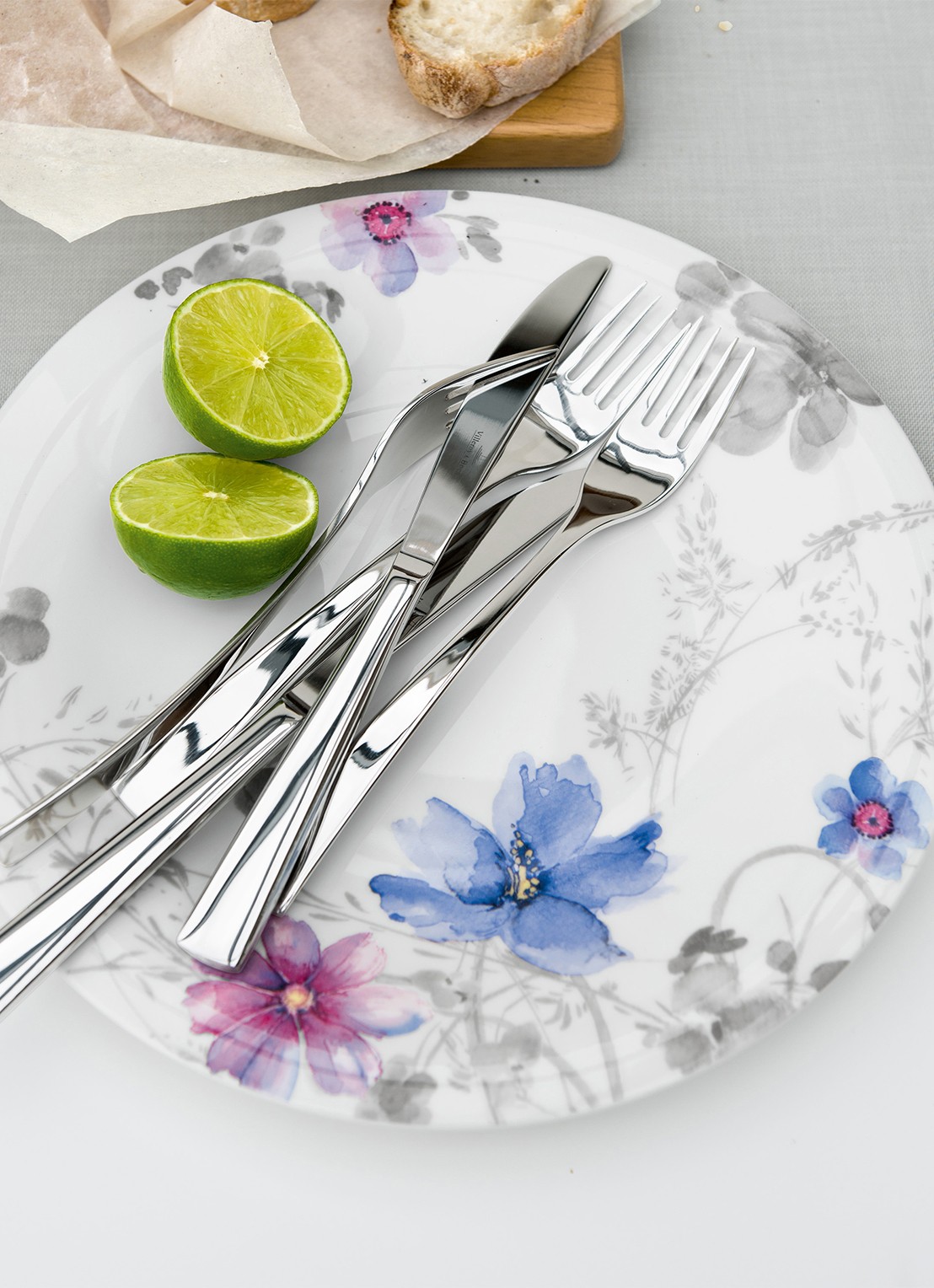 Villeroy & Boch Mariefleur Gris dinerbord 27 cm - detail 4 lichtgrijs