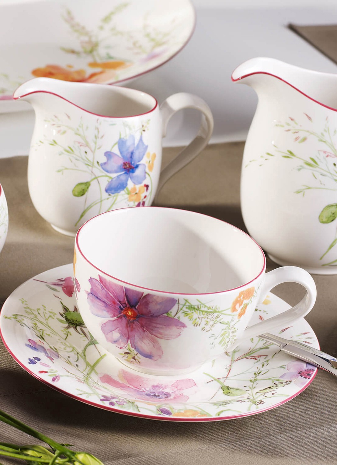 Villeroy & Boch Mariefleur kopje 25 cl - voorkant 4 gebroken wit