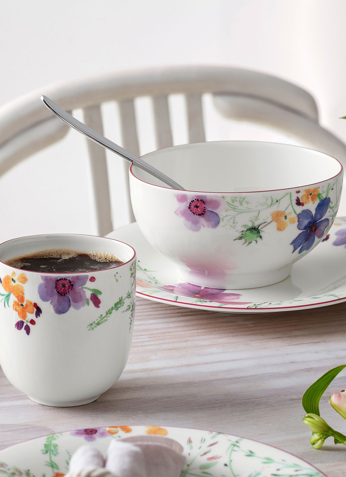 Villeroy & Boch Mariefleur mok 35 cl - achterkant 5 gebroken wit
