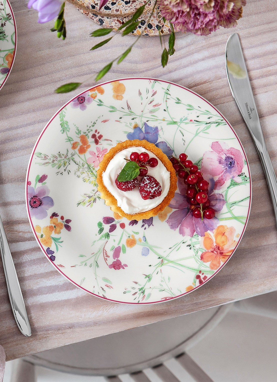 Villeroy & Boch Mariefleur mok 35 cl - detail gebroken wit