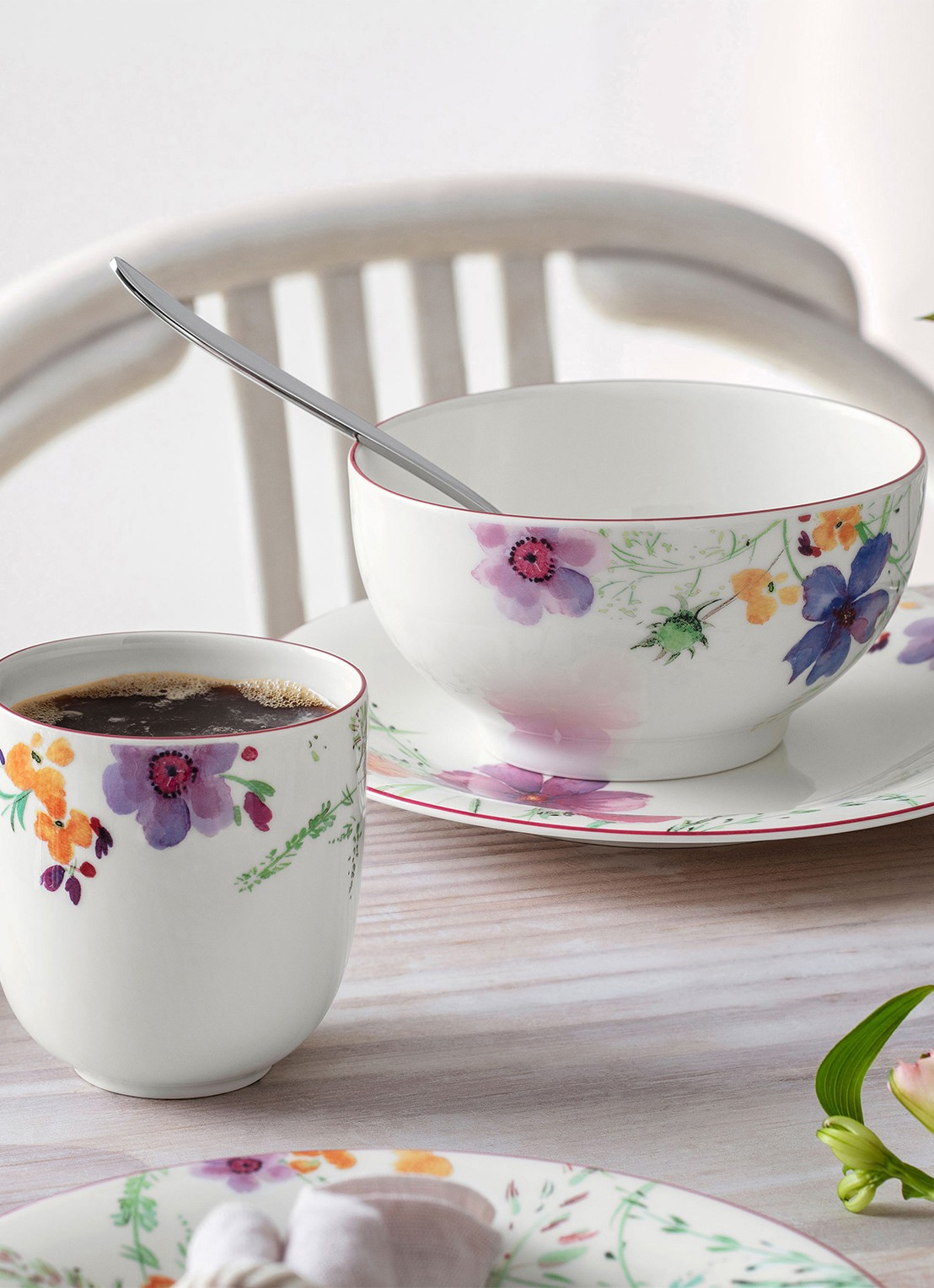 Villeroy & Boch Mariefleur serveerschaal 15 cm - voorkant 4 gebroken wit