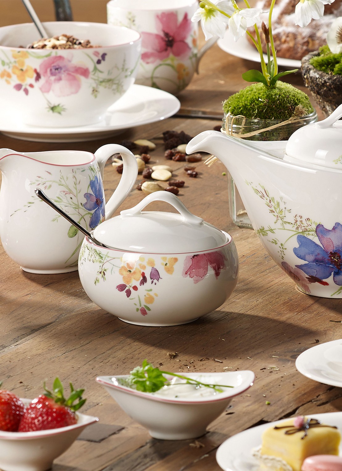 Villeroy & Boch Mariefleur suikerpot - voorkant 2 gebroken wit