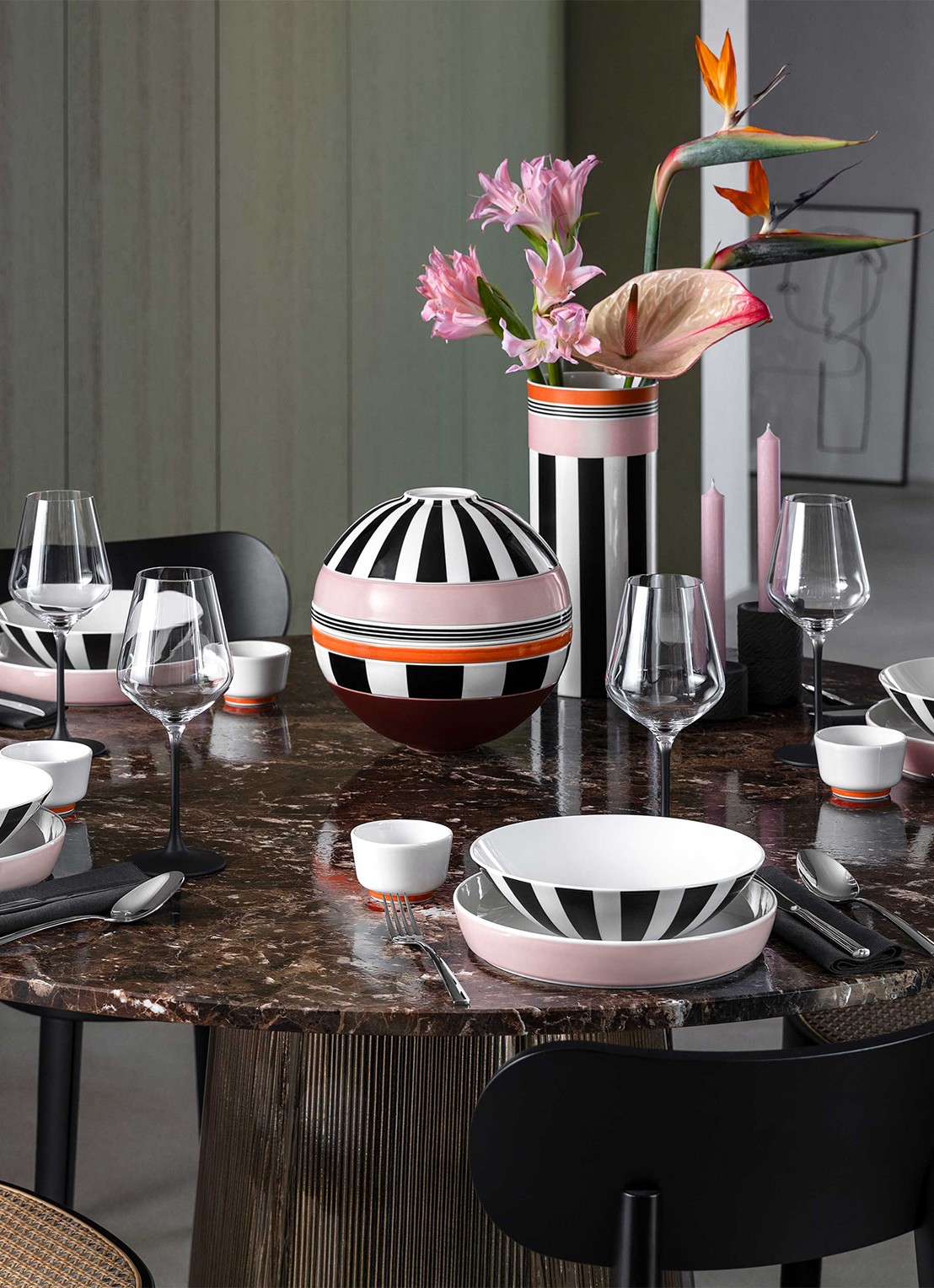 Villeroy & Boch Memphis vaas 30,5 cm - detail multicolor