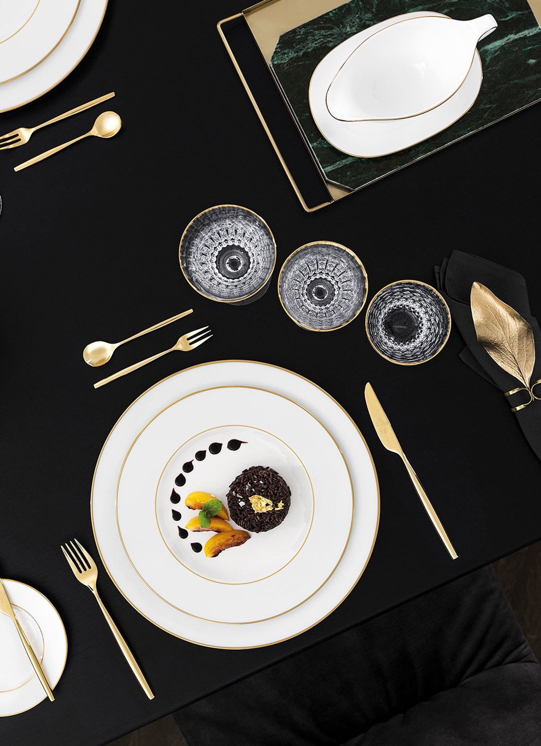 Villeroy & Boch MetroChic bestekset 70-delig - achterkant goud