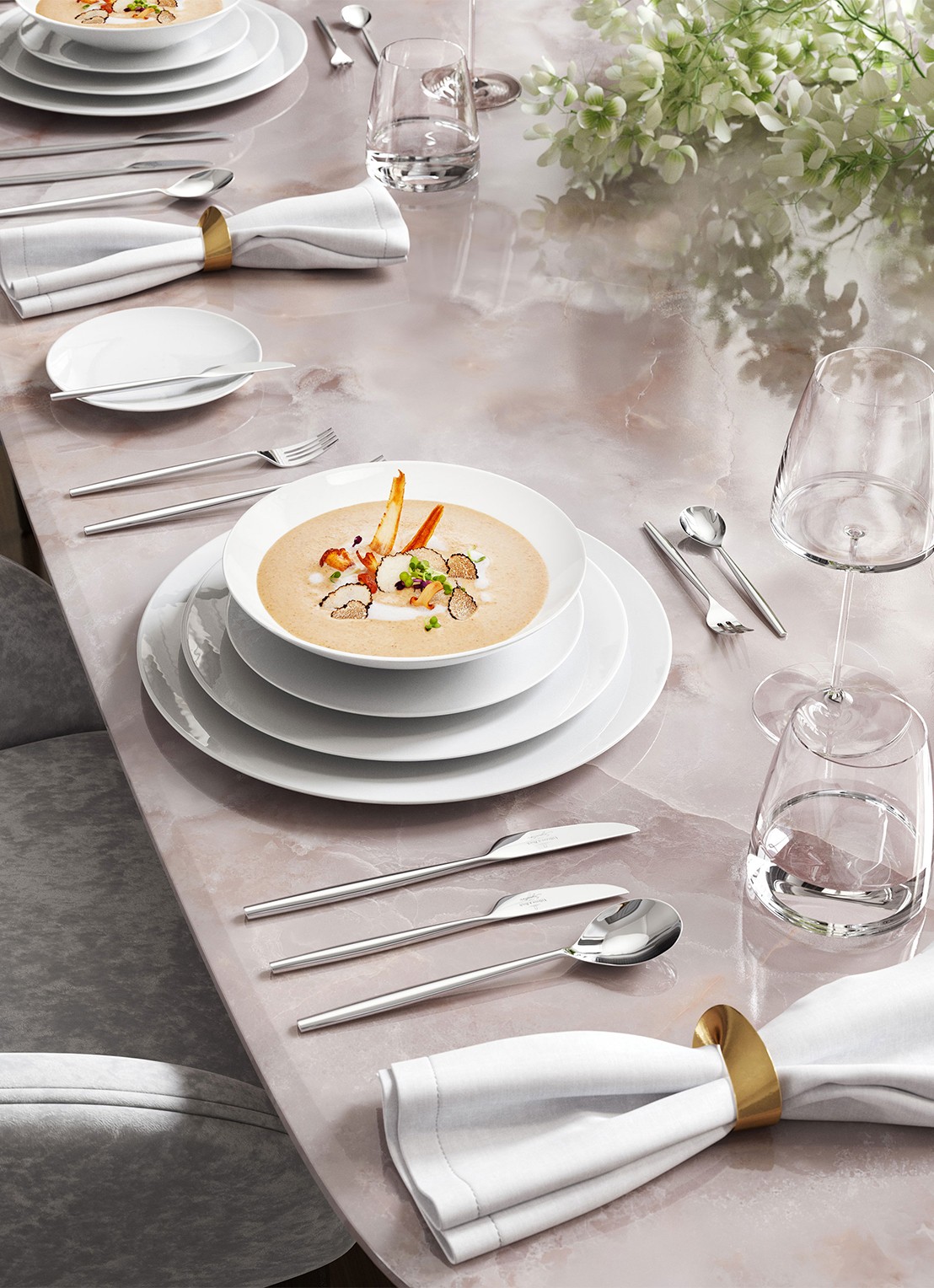 Villeroy & Boch MetroChic ontbijtbord 22 cm - achterkant gebroken wit