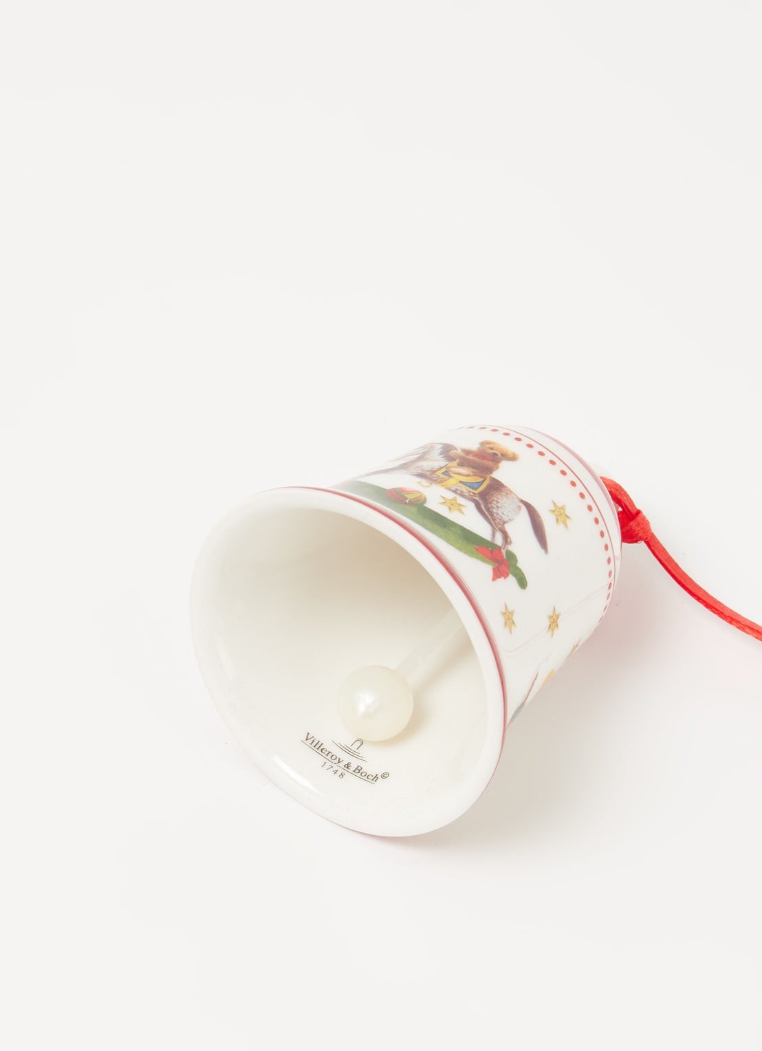 Villeroy & Boch My Christmas Tree Klokje kersthanger 6,9 cm - detail steenrood
