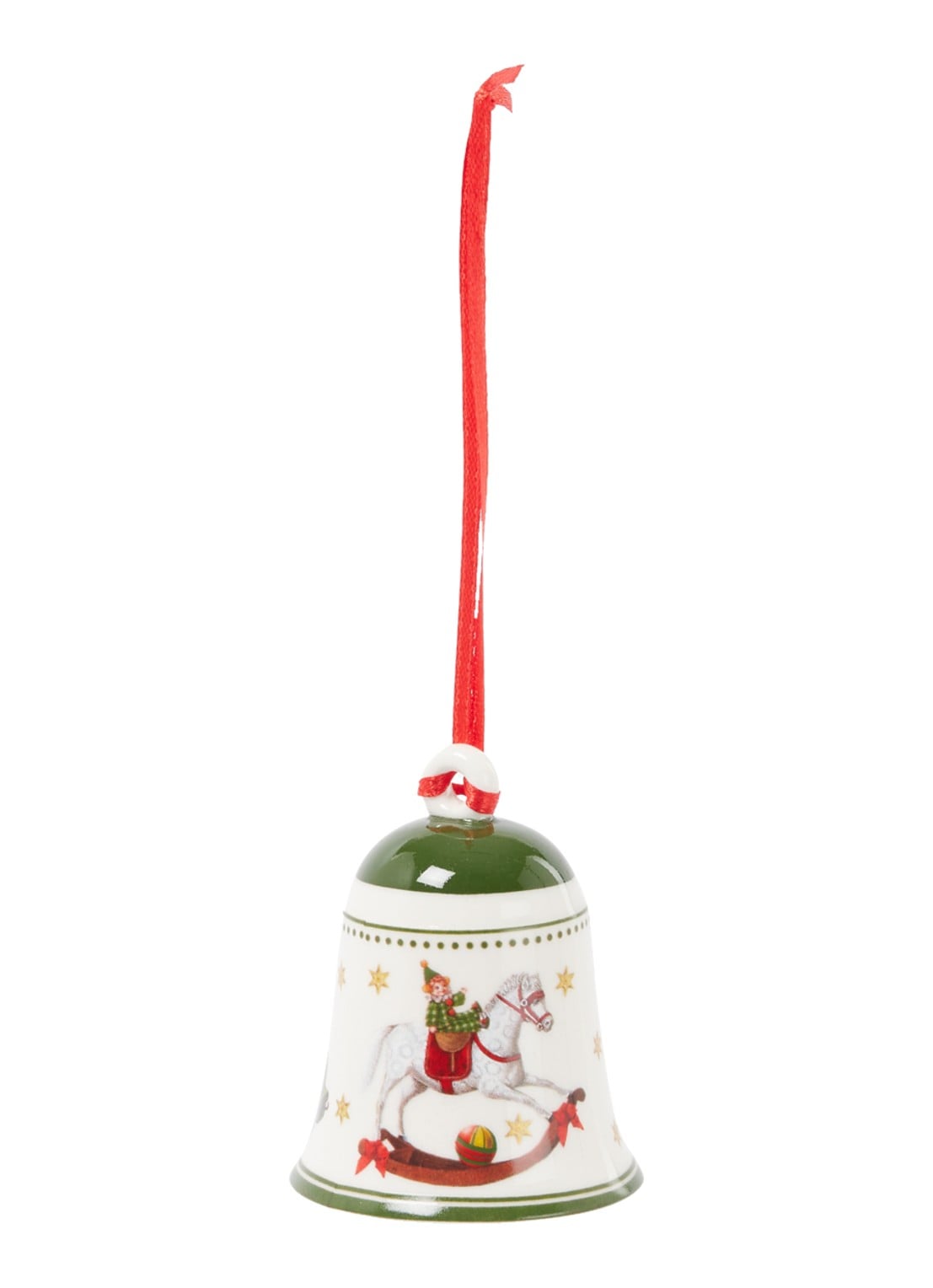 Villeroy & Boch My Christmas Tree Klokje kersthanger 6,9 cm - voorkant donkergroen