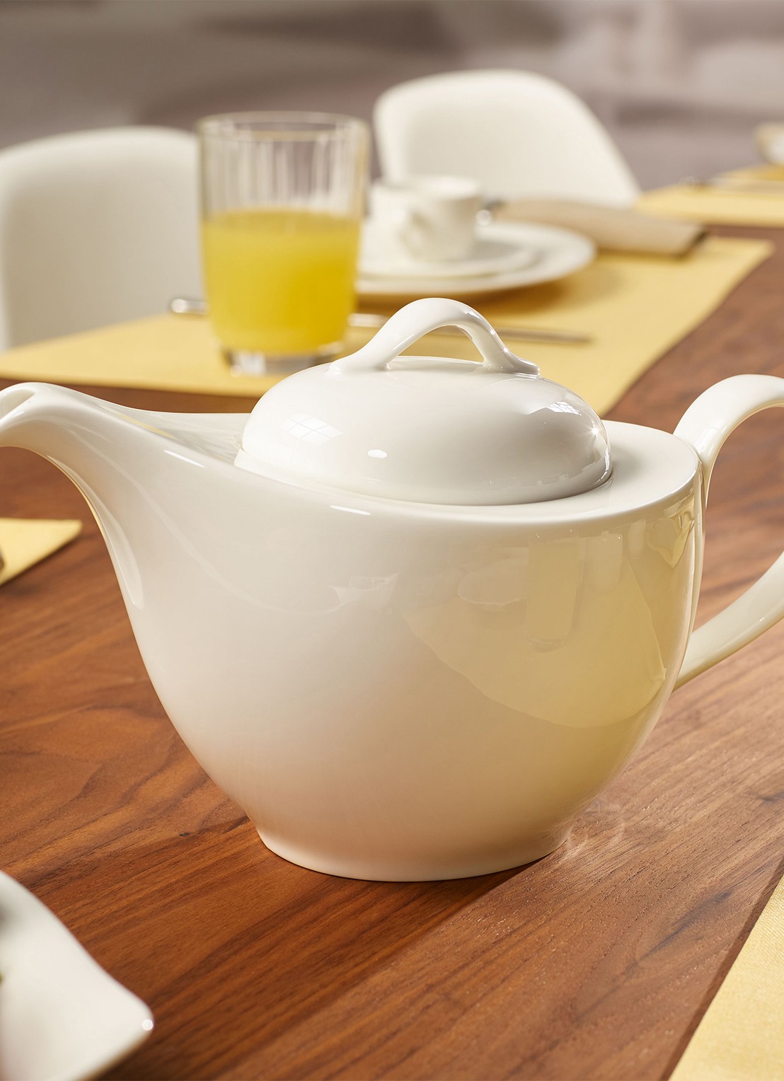 Villeroy & Boch New Cottage Basic theepot 1,2 liter  - voorkant 4 gebroken wit