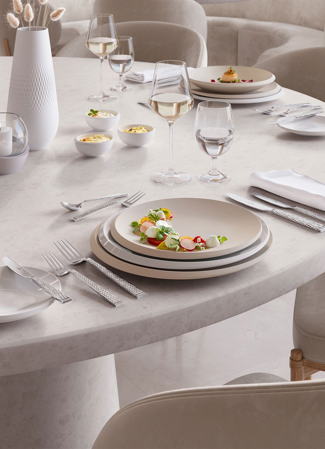 Villeroy & Boch NewMoon dinerbord Ø27 cm - detail 4 gebroken wit