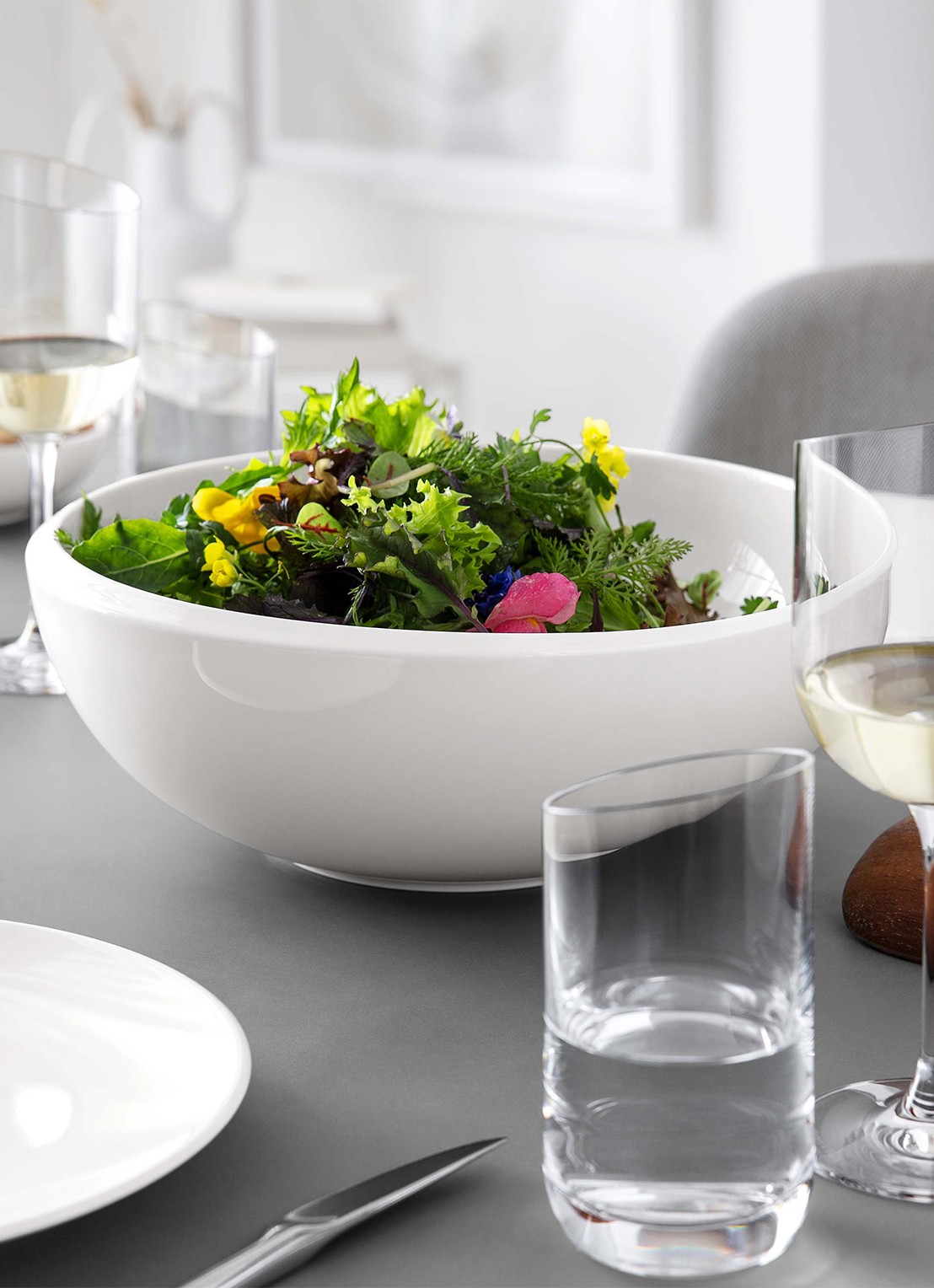Villeroy & Boch NewMoon saladeschaal 28 cm - detail 4 creme
