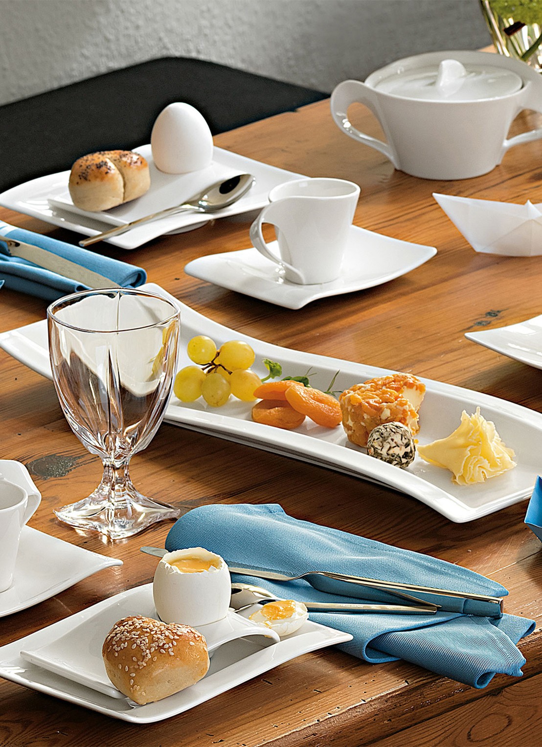 Villeroy & Boch NewWave antipasti serviesset voor 2 personen - achterkant 3 ivoor