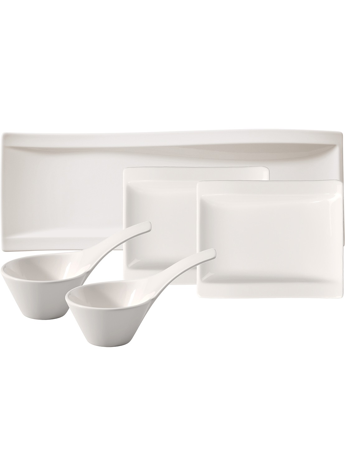 Villeroy & Boch NewWave antipasti serviesset voor 2 personen - voorkant ivoor