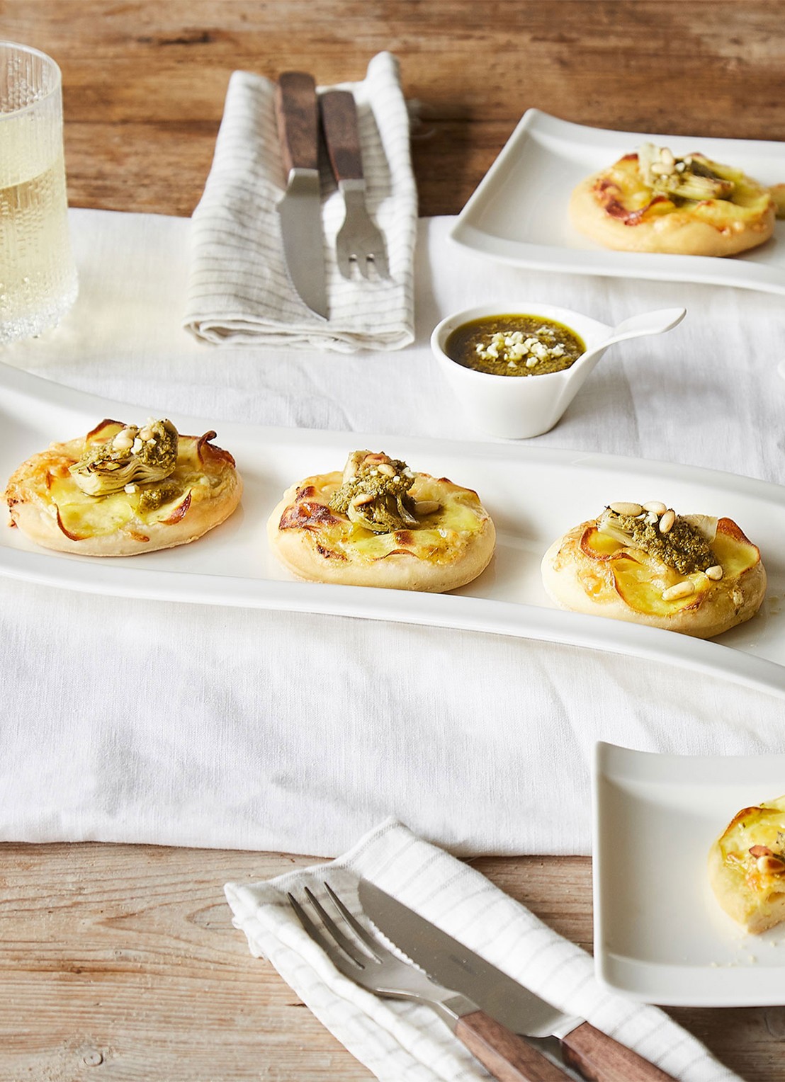 Villeroy & Boch NewWave antipasti serviesset voor 2 personen - voorkant 2 ivoor