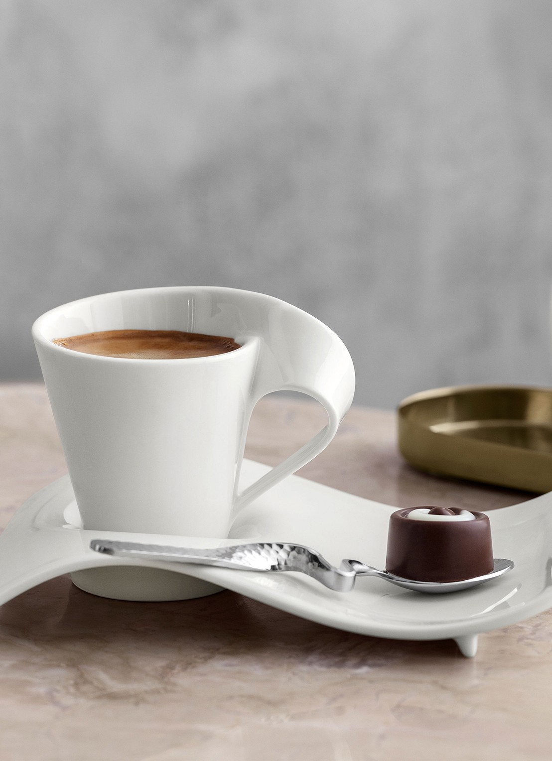 Villeroy & Boch NewWave espressokopje 8 cl - detail 2 gebroken wit