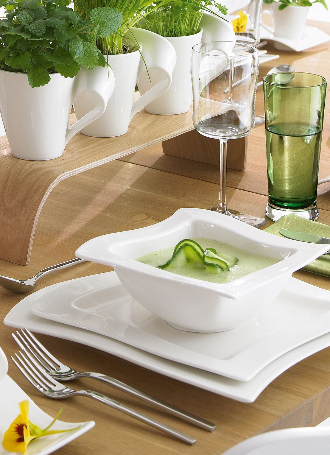 Villeroy & Boch NewWave serveerschaal 17 cm - achterkant gebroken wit