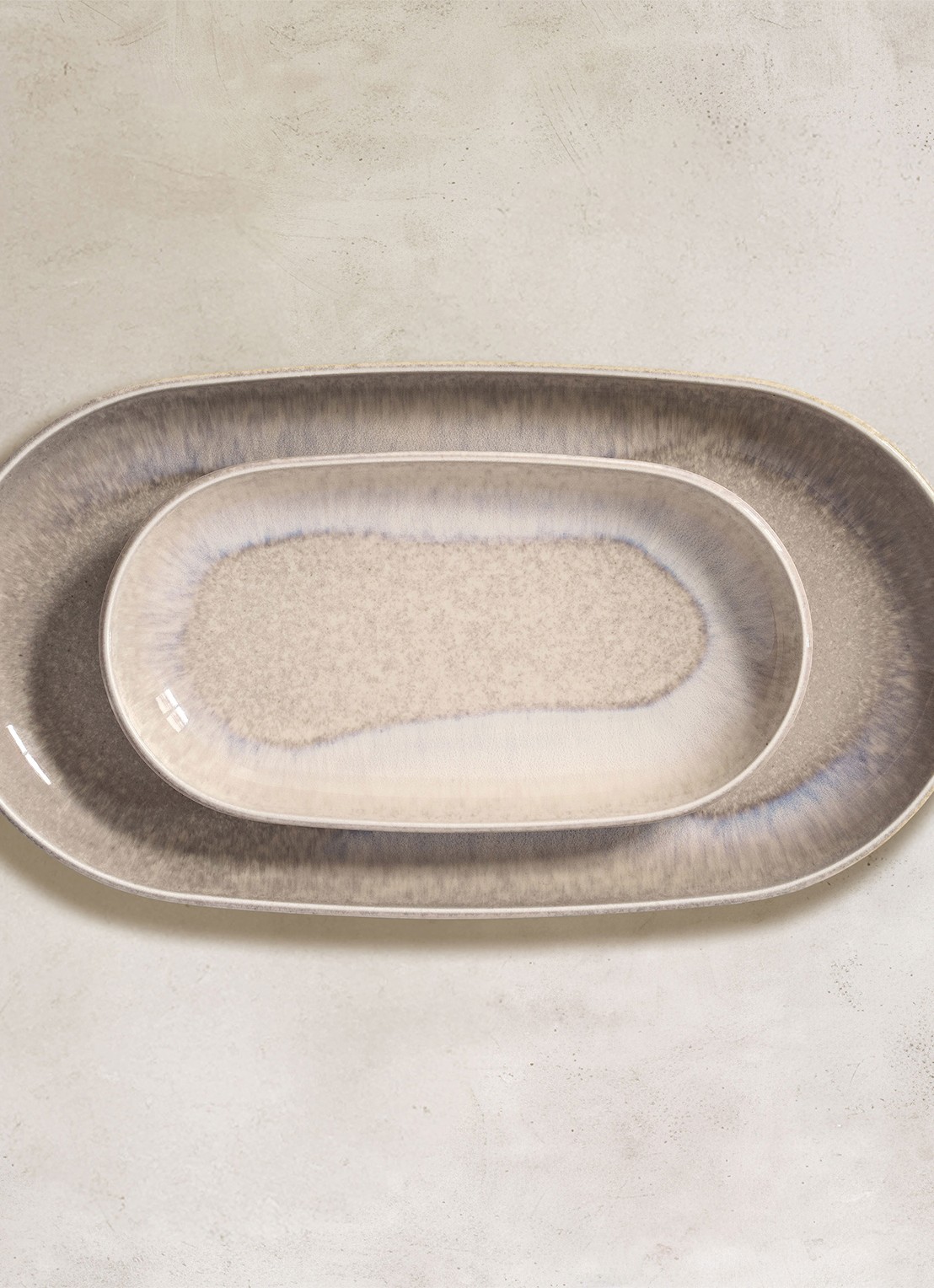 Villeroy & Boch Perlemor serveerschaal 34 x 18 cm - achterkant 4 zand