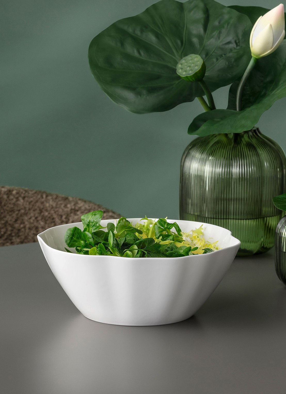 Villeroy & Boch Pura salade-/serveerschaal 26 cm - voorkant 3 wit