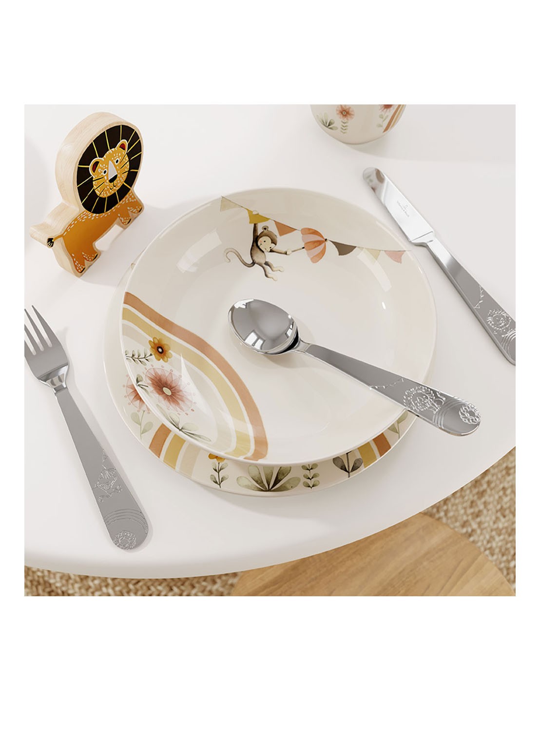 Villeroy & Boch Roar Like a Lion Diep kinderbord 18,5 cm - detail 3 gebroken wit