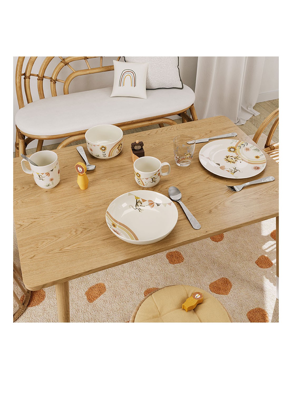 Villeroy & Boch Roar Like a Lion kinderbeker 17 cl - detail gebroken wit