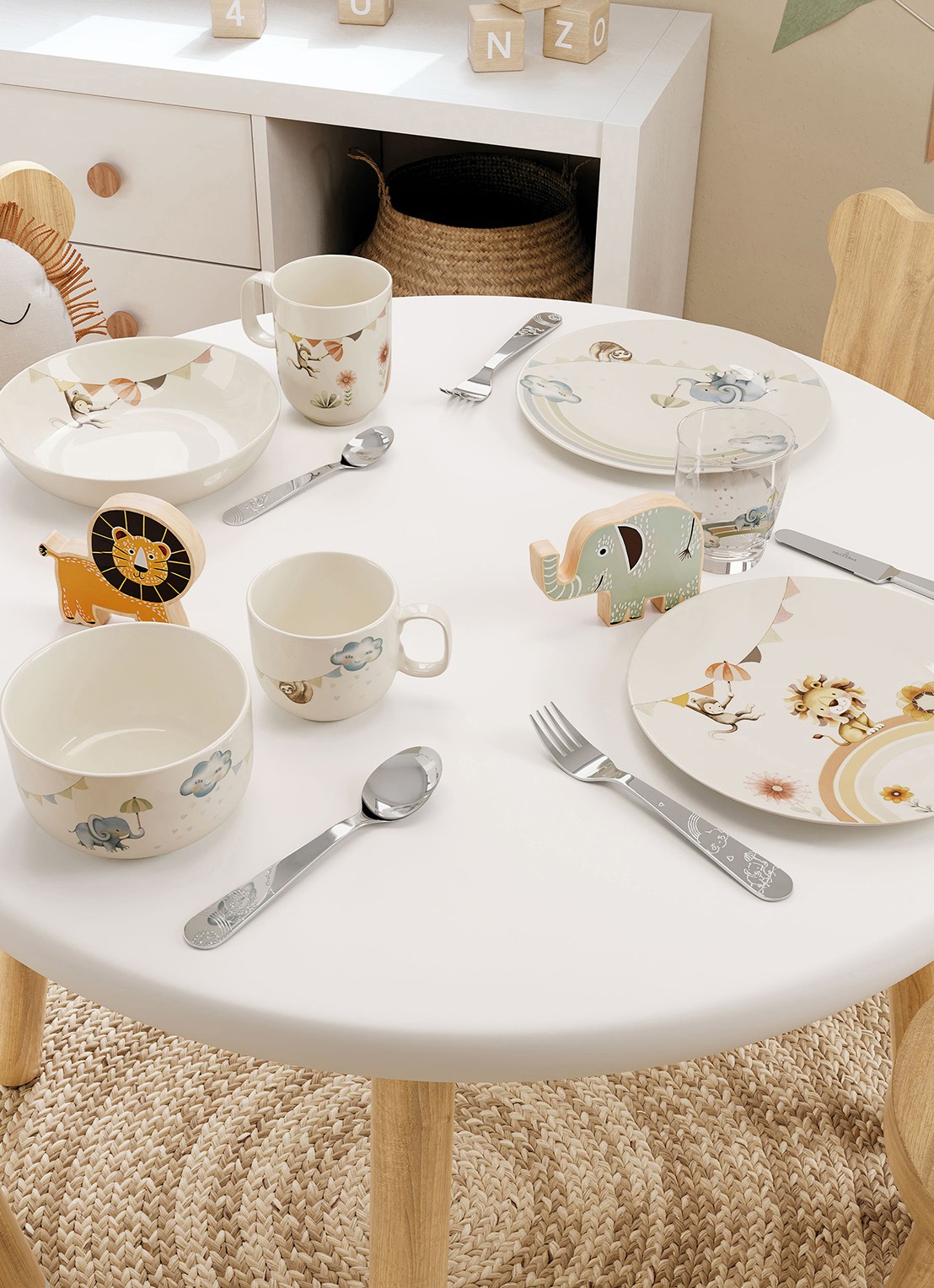 Villeroy & Boch Roar Like a Lion kinderserviesset 3-delig - achterkant gebroken wit
