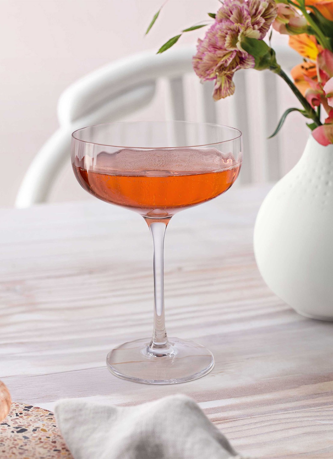 Villeroy & Boch Rose Garden champagne coupe 12 cl set van 4 - voorkant 2 transparant