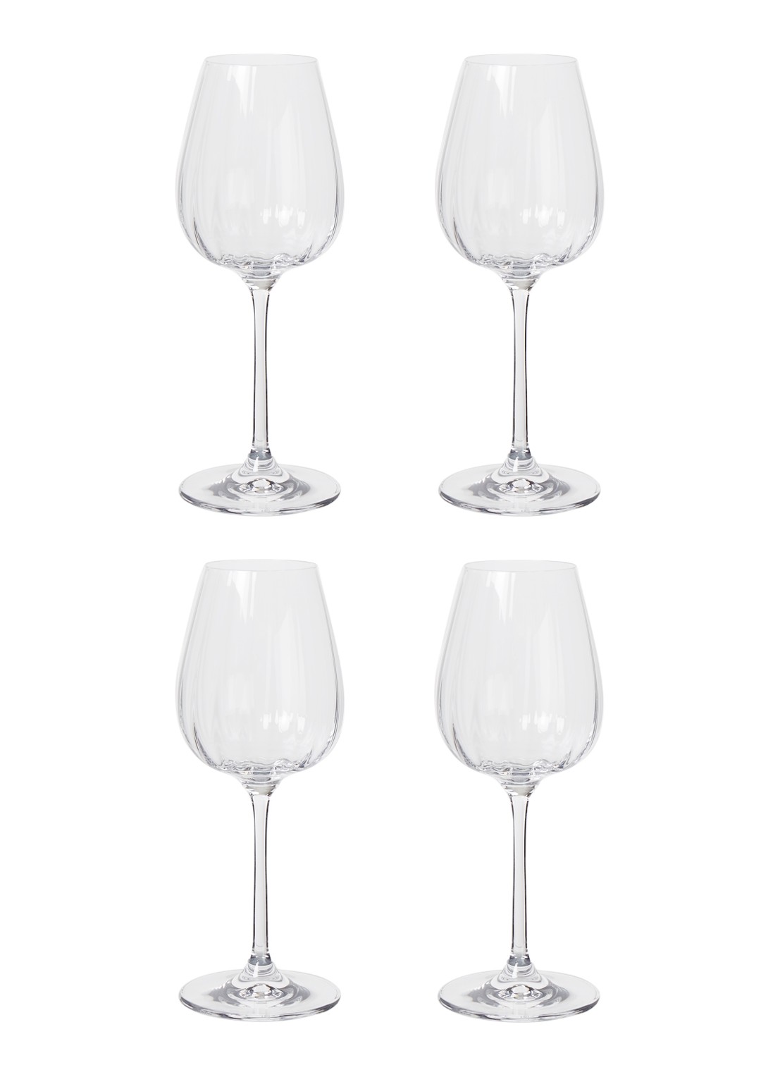 Villeroy & Boch Rose Garden witte wijnglas 43 cl set van 4 - voorkant 2 transparant