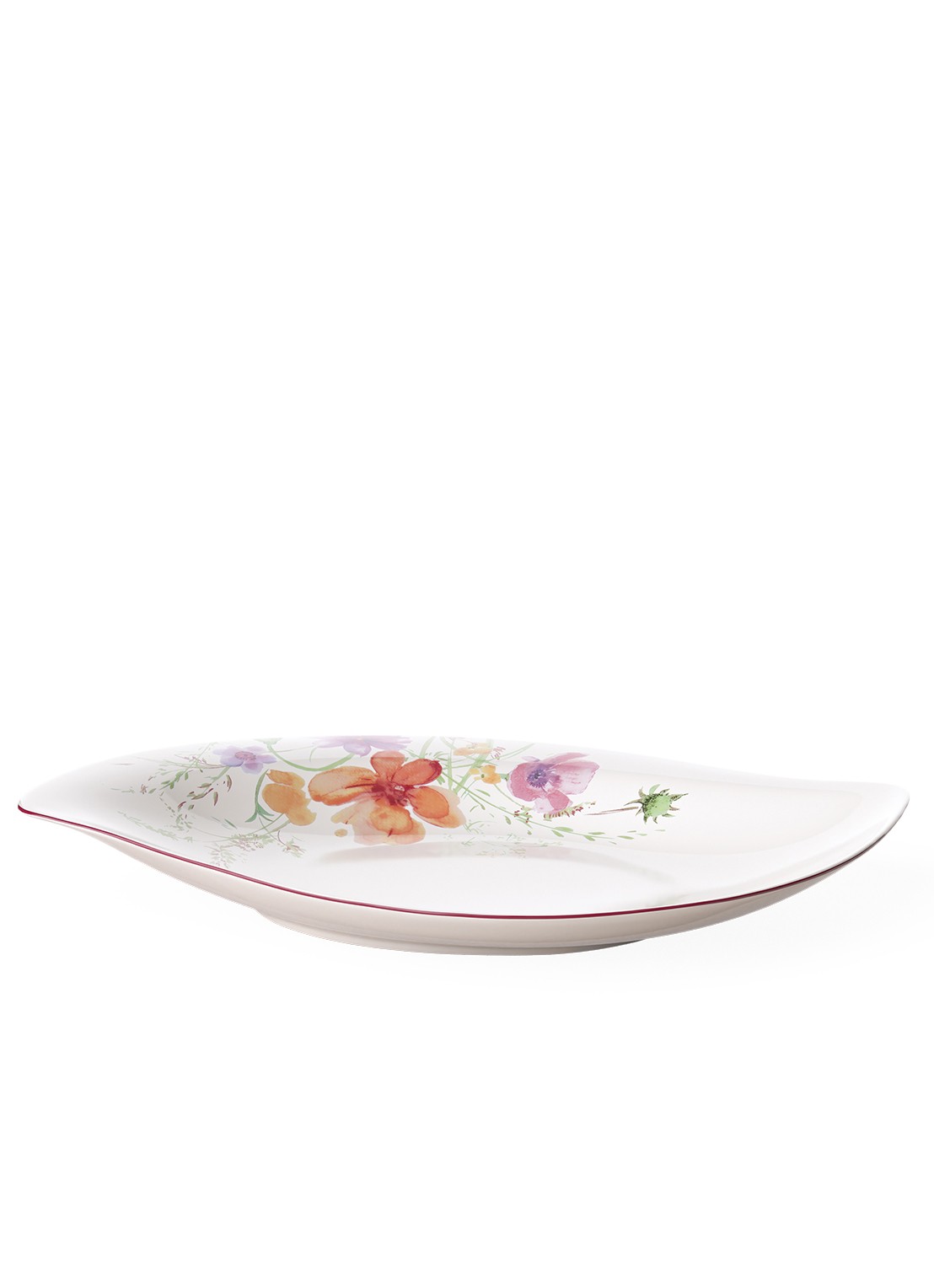 Villeroy & Boch Serveerschaal met bloemenmotief 34 cm - voorkant 2 gebroken wit