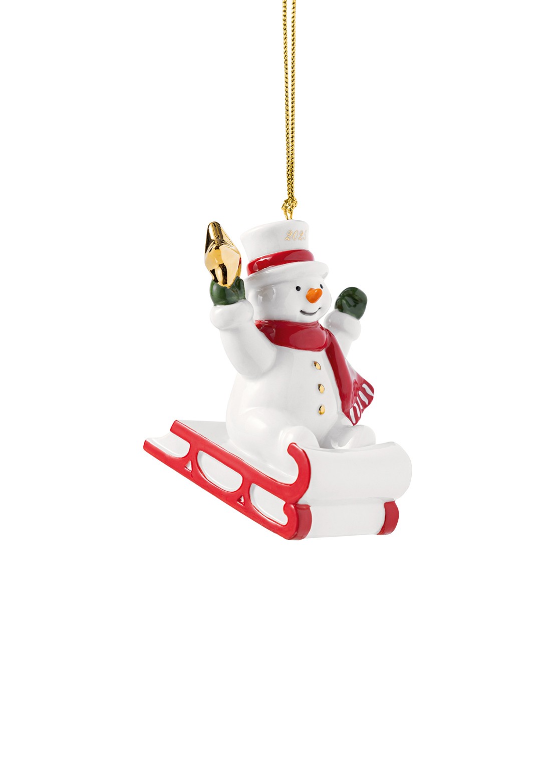 Villeroy & Boch Sneeuwpop 2025 kersthanger 7,6 cm - voorkant 3 wit