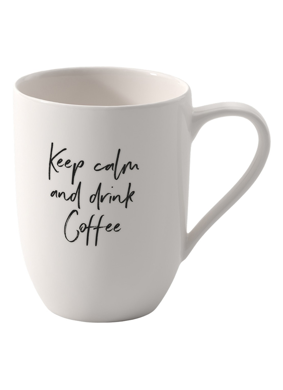 Villeroy & Boch Statement Keep Calm And Drink Coffee kopje 34 cl - voorkant 3 gebroken wit
