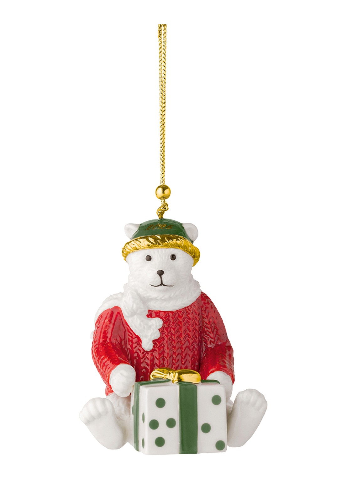 Villeroy & Boch Teddybeer 2026 kersthanger 8 cm - voorkant rood