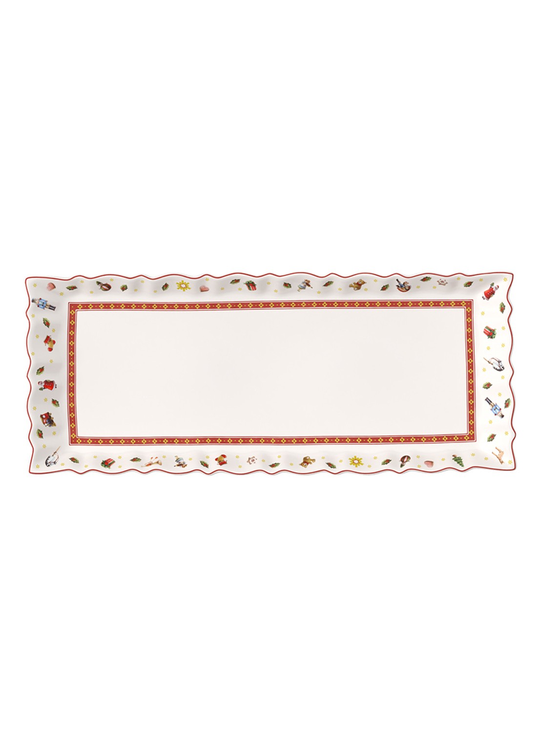 Villeroy & Boch Toy's Delight cakeschaal 39 x 16 cm - voorkant 5 gebroken wit
