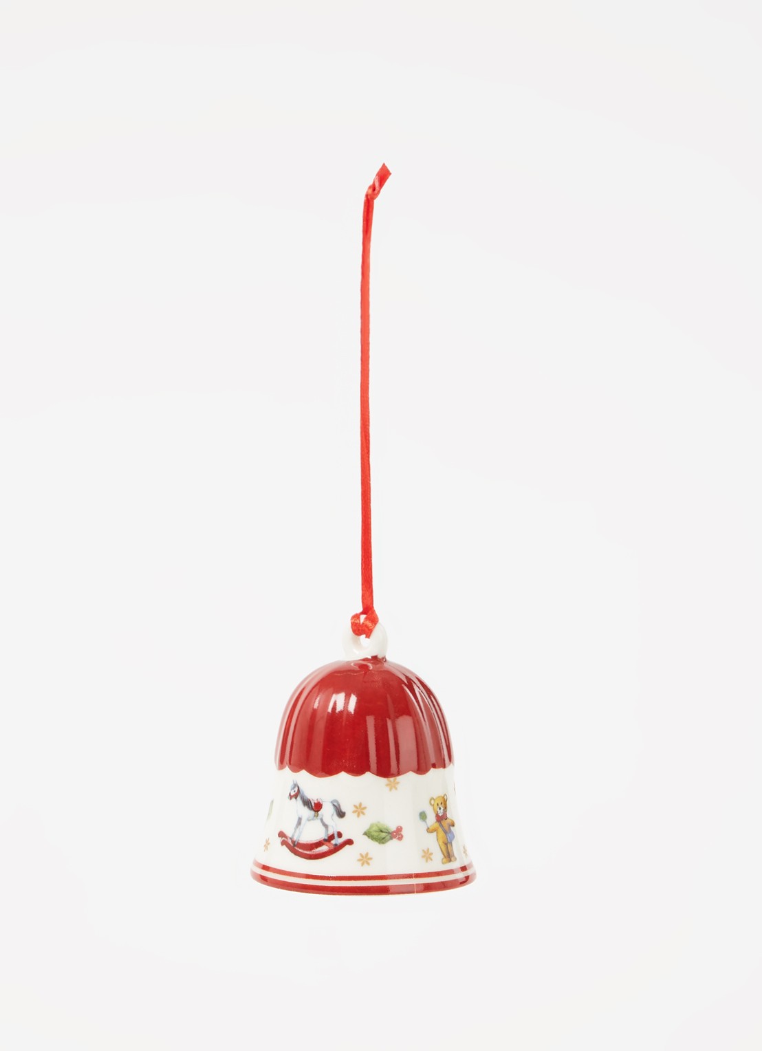 Villeroy & Boch Toy's Delight Decoration klok kersthanger 6,5 cm - voorkant 2 steenrood