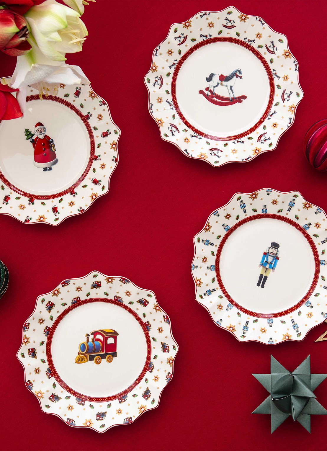 Villeroy & Boch Toy's Delight dinerbord 24,4 cm set van 4 - voorkant 2 gebroken wit