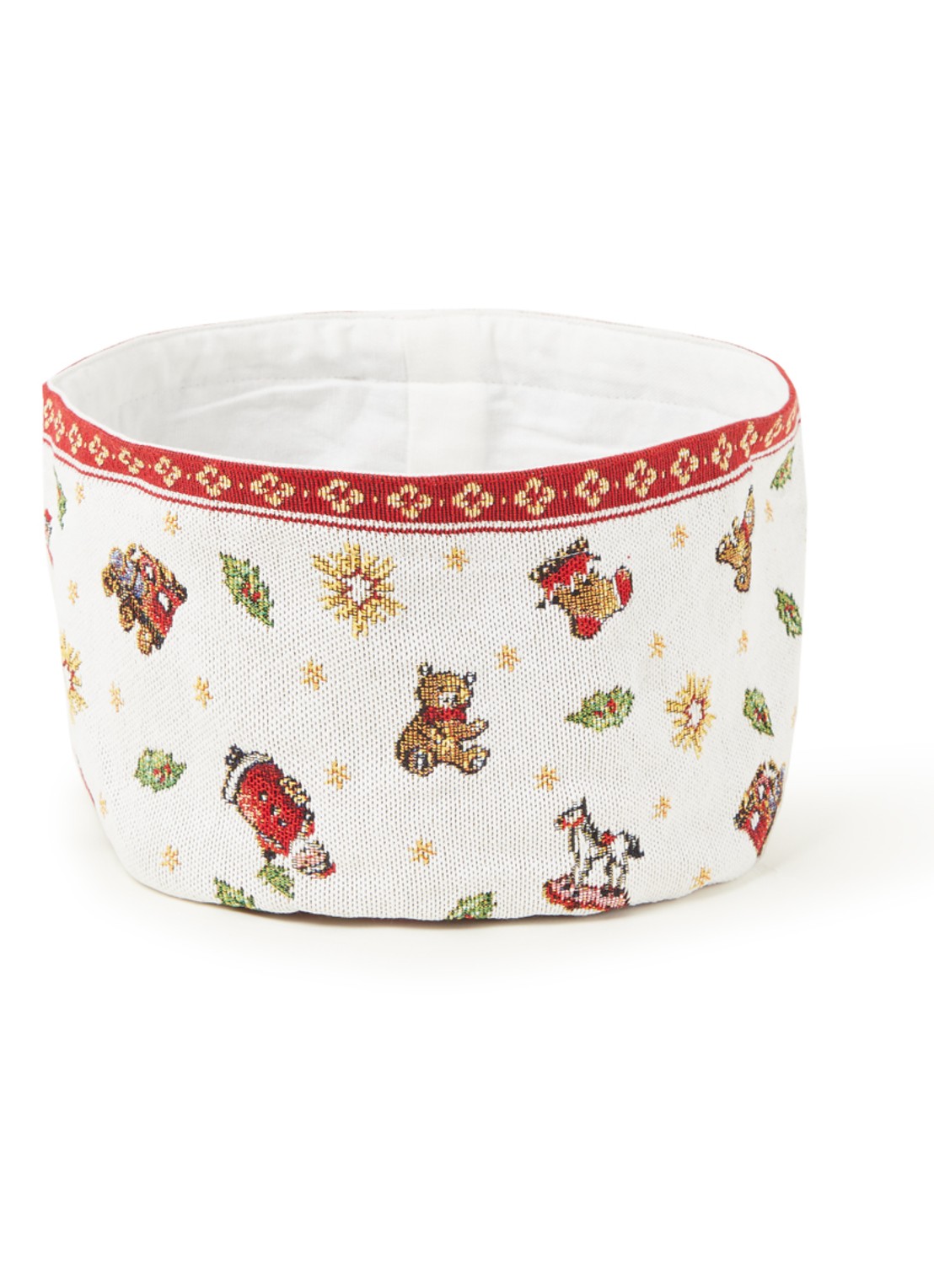Villeroy & Boch Toy's delight kerst broodmand 15 x 23 cm - voorkant 3 gebroken wit