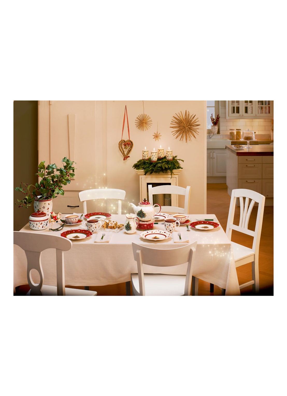 Villeroy & Boch Toy's Delight Kerst dinerbord 24 cm - voorkant 2 steenrood