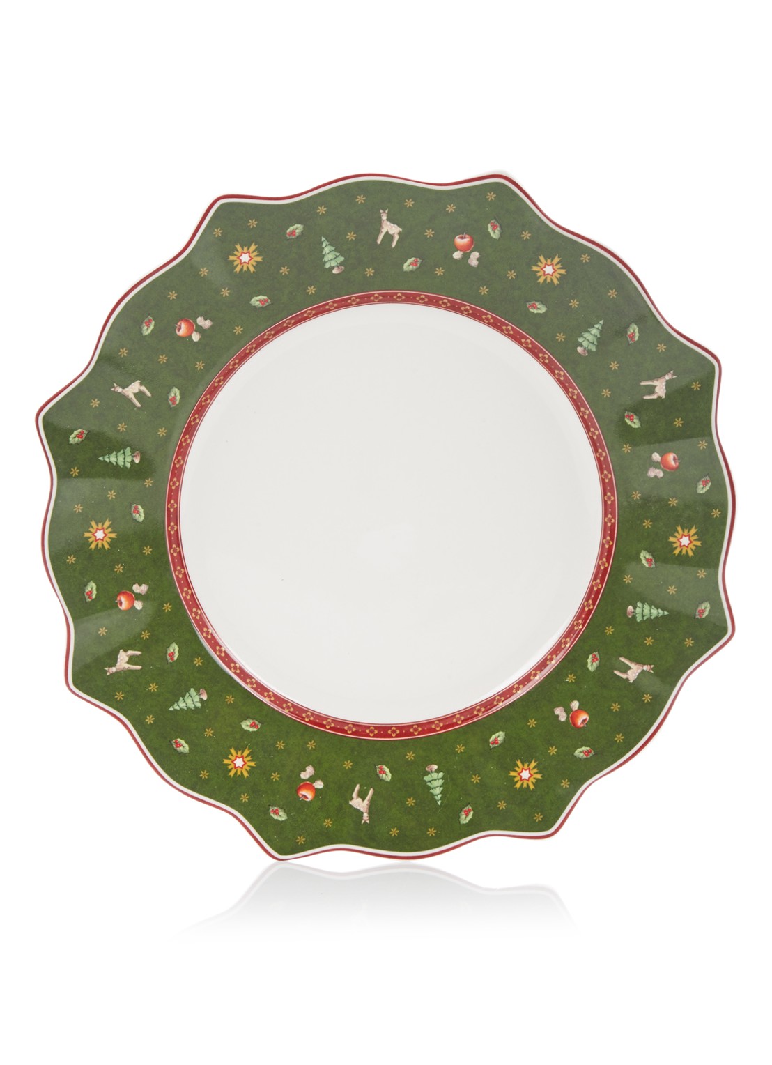 Villeroy & Boch Toy's Delight Kerst dinerbord 29 cm - voorkant groen