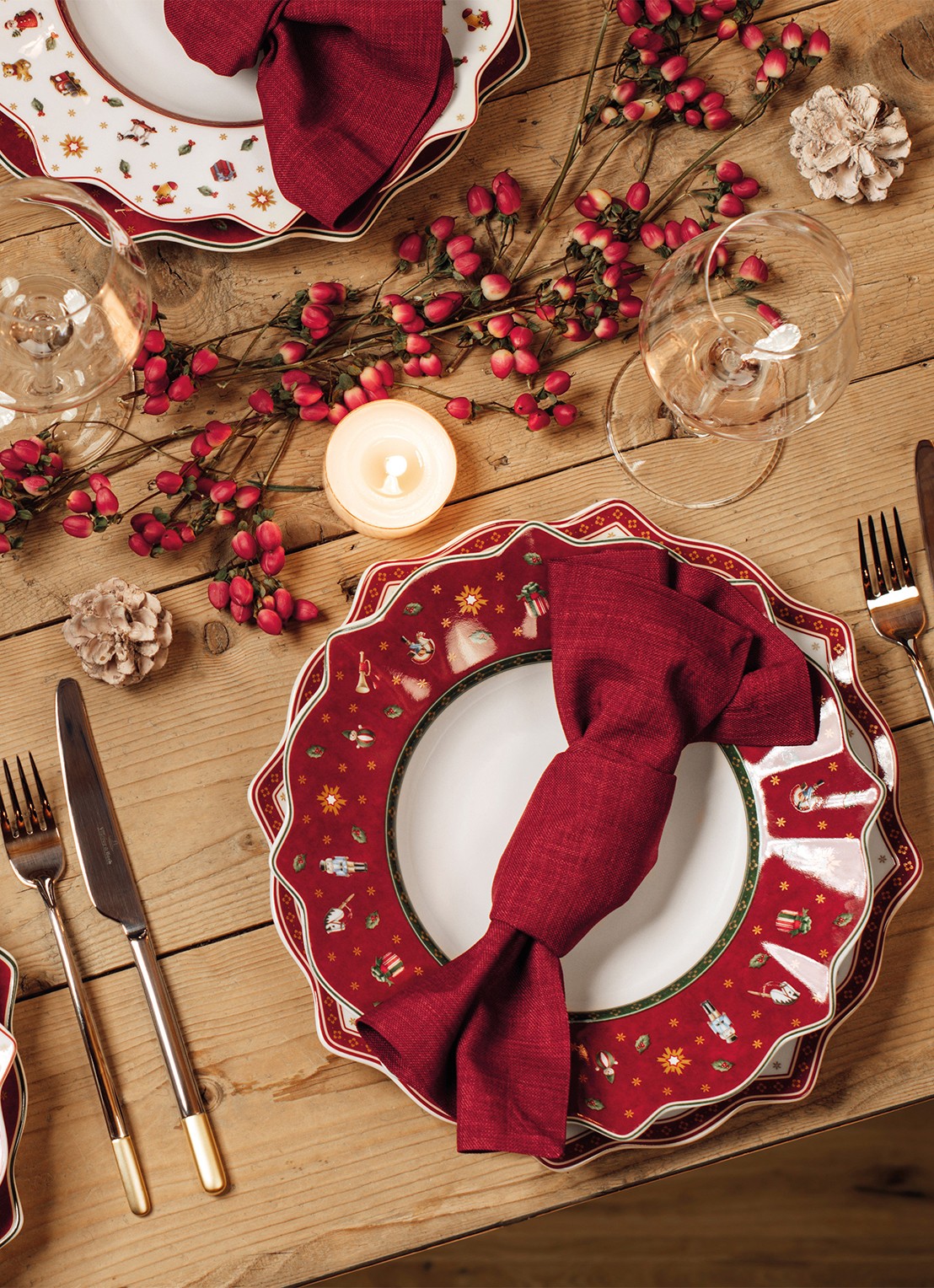 Villeroy & Boch Toy's Delight Kerst onderbord 31 cm - achterkant 5 steenrood