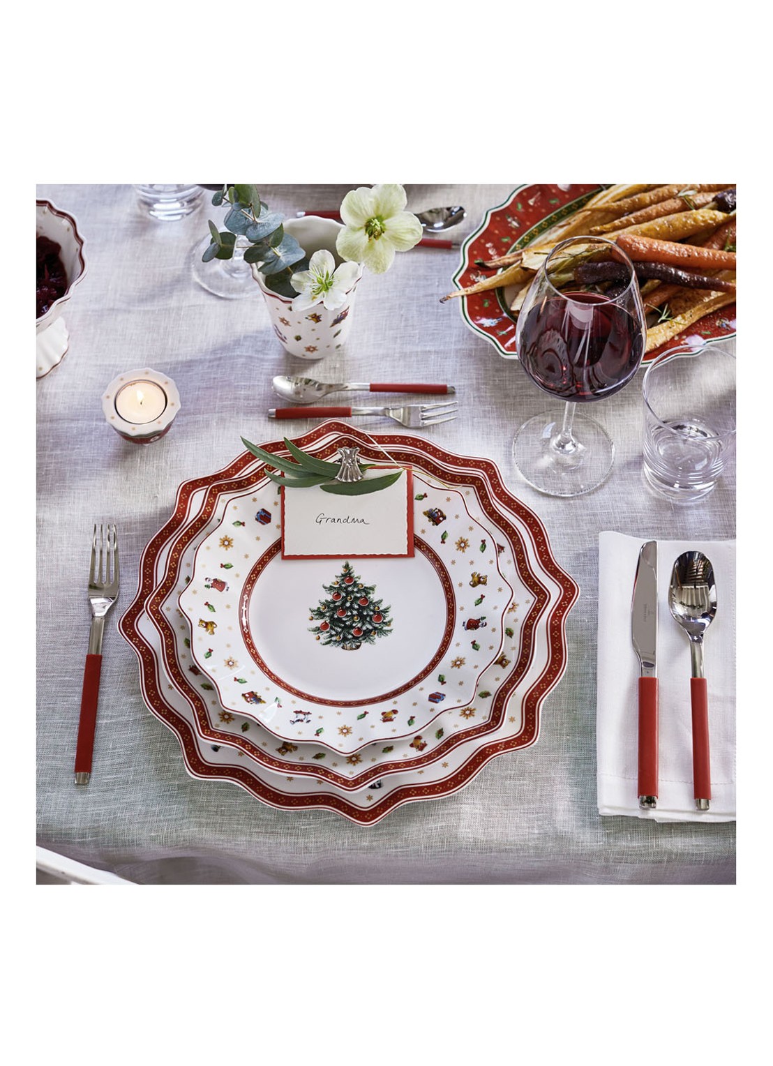 Villeroy & Boch Toy's Delight Kerst onderbord 35 cm - detail 6 steenrood