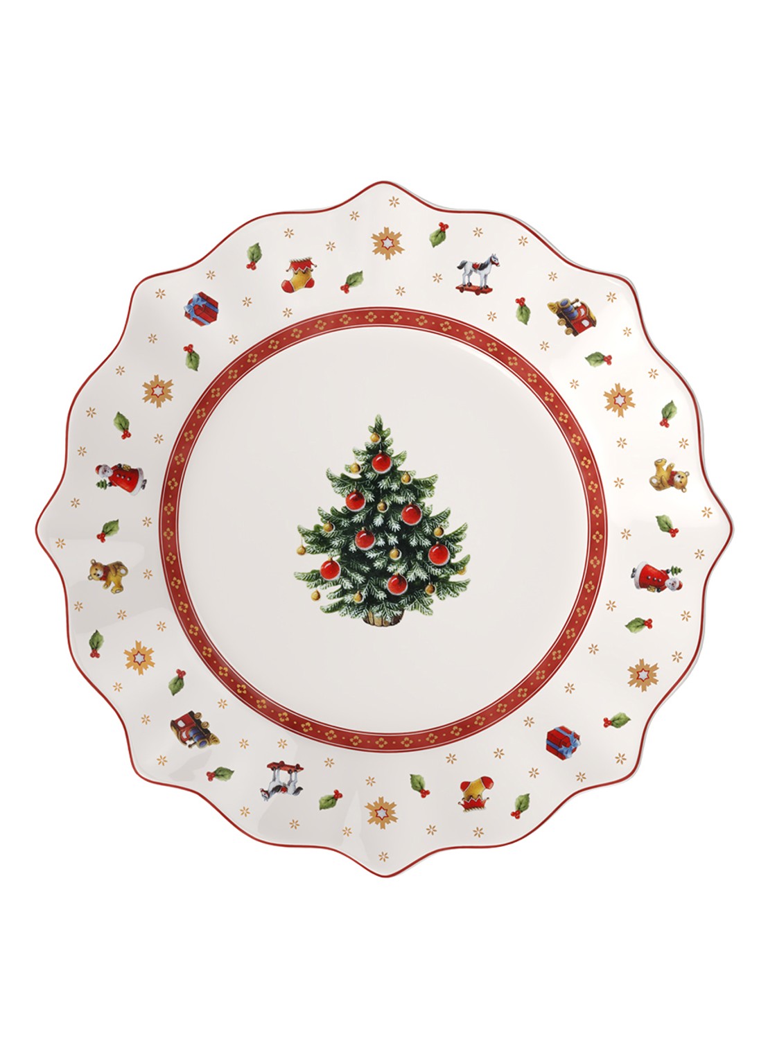 Villeroy & Boch Toy's Delight Kerst ontbijtbord 24 cm - voorkant 2 gebroken wit