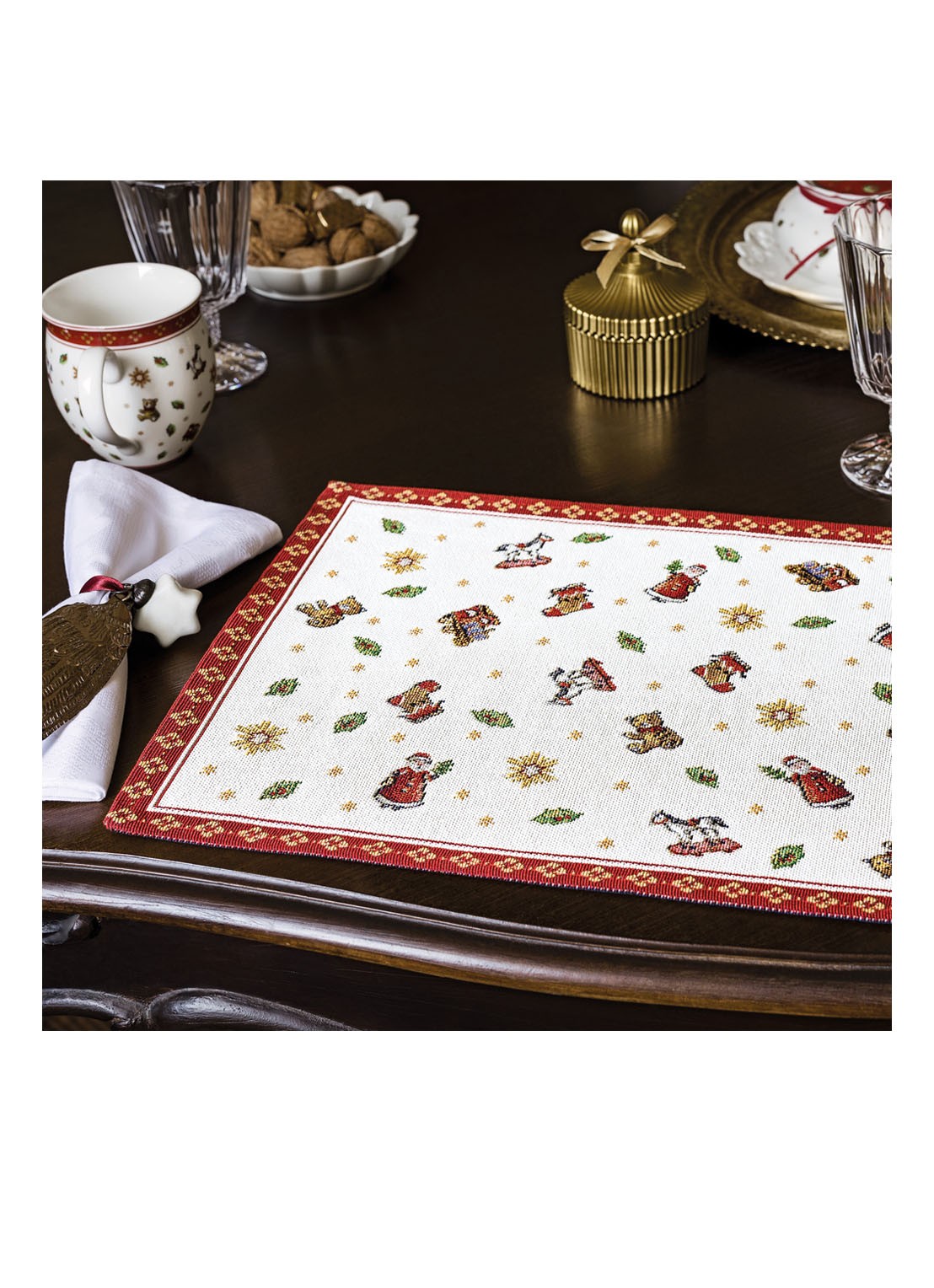 Villeroy & Boch Toy's Delight Kerst placemat 32 x 50 cm - detail 3 donkerrood