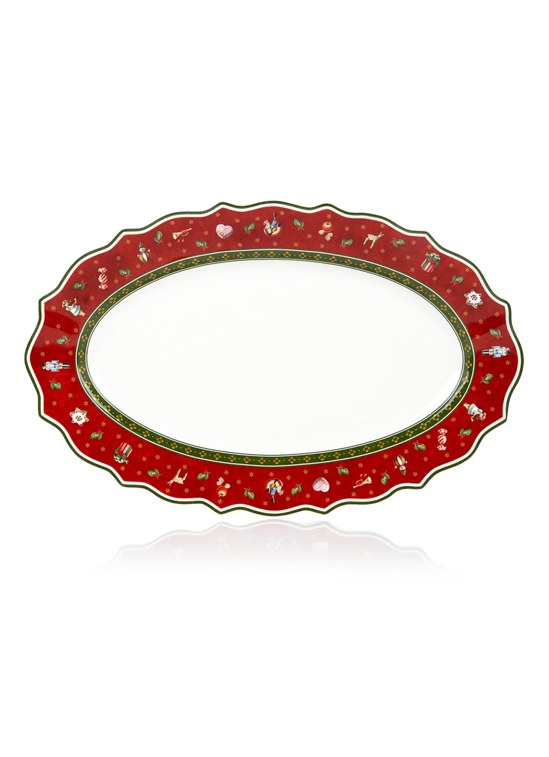 Villeroy & Boch Toy's Delight Kerst serveerschaal 37 cm - voorkant 4 steenrood