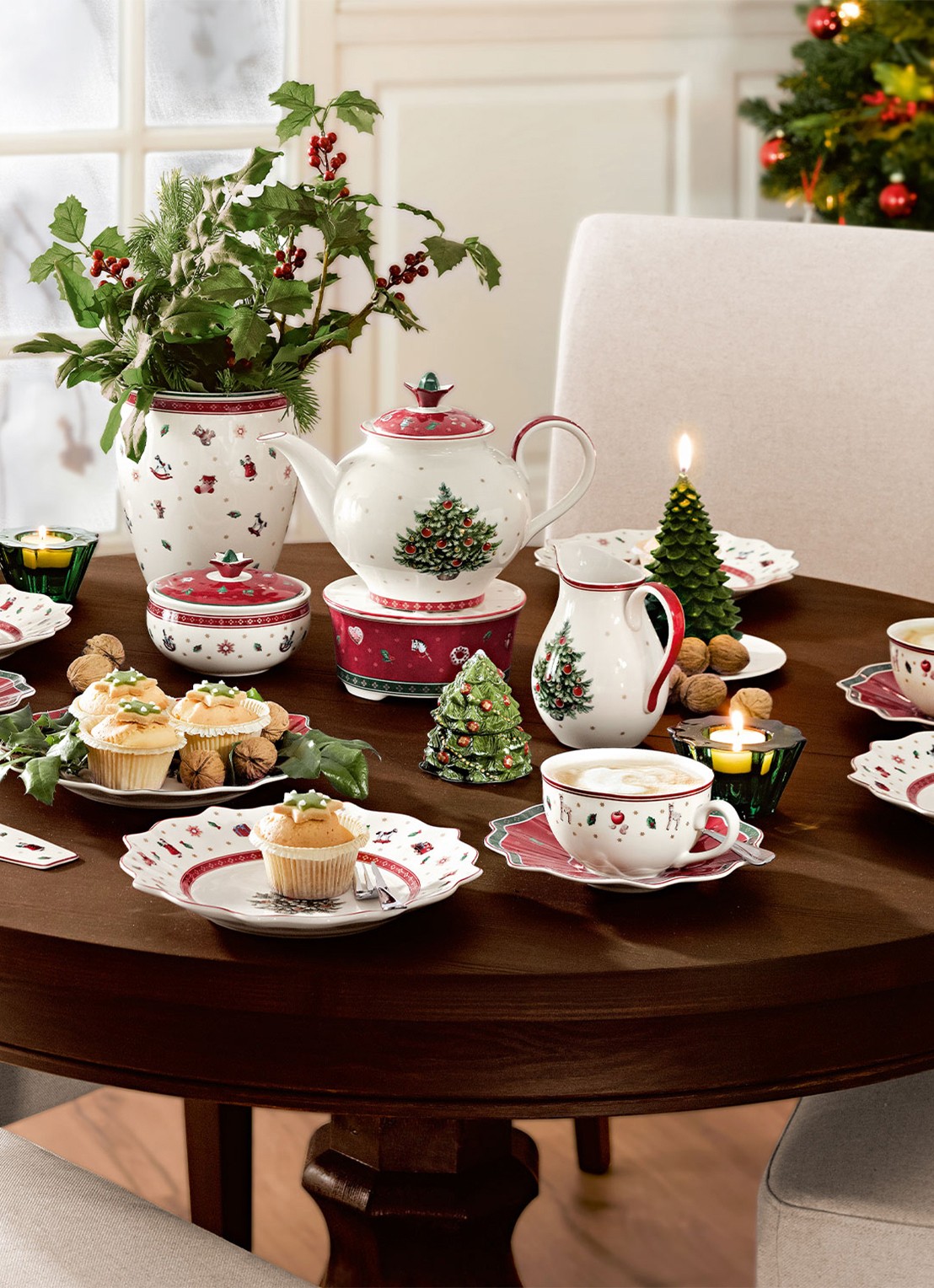 Villeroy & Boch Toy's Delight Kerst suikerpot 13 cm - achterkant steenrood
