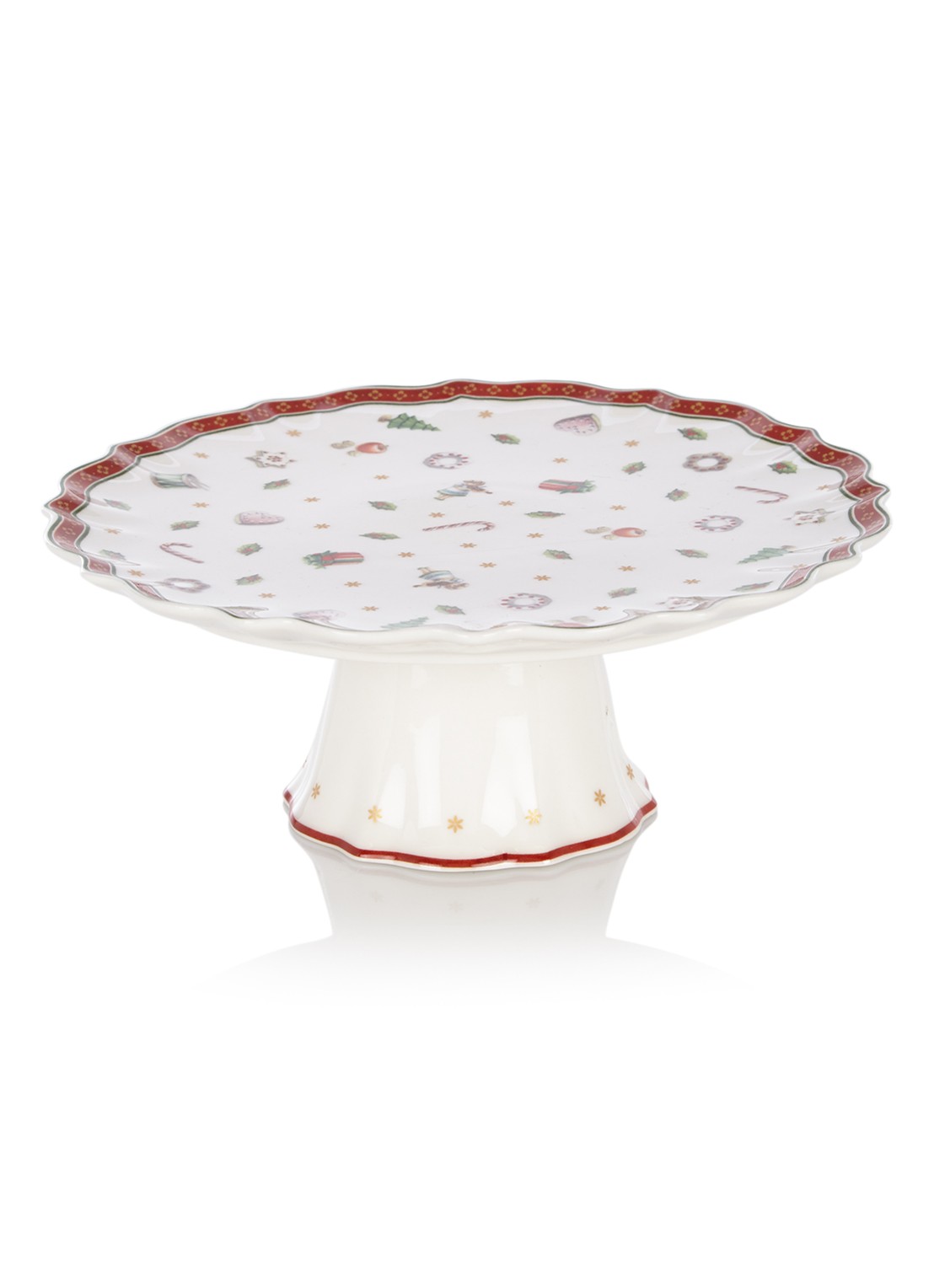 Villeroy & Boch Toy's Delight Kerst taartplateau 21 cm - voorkant steenrood