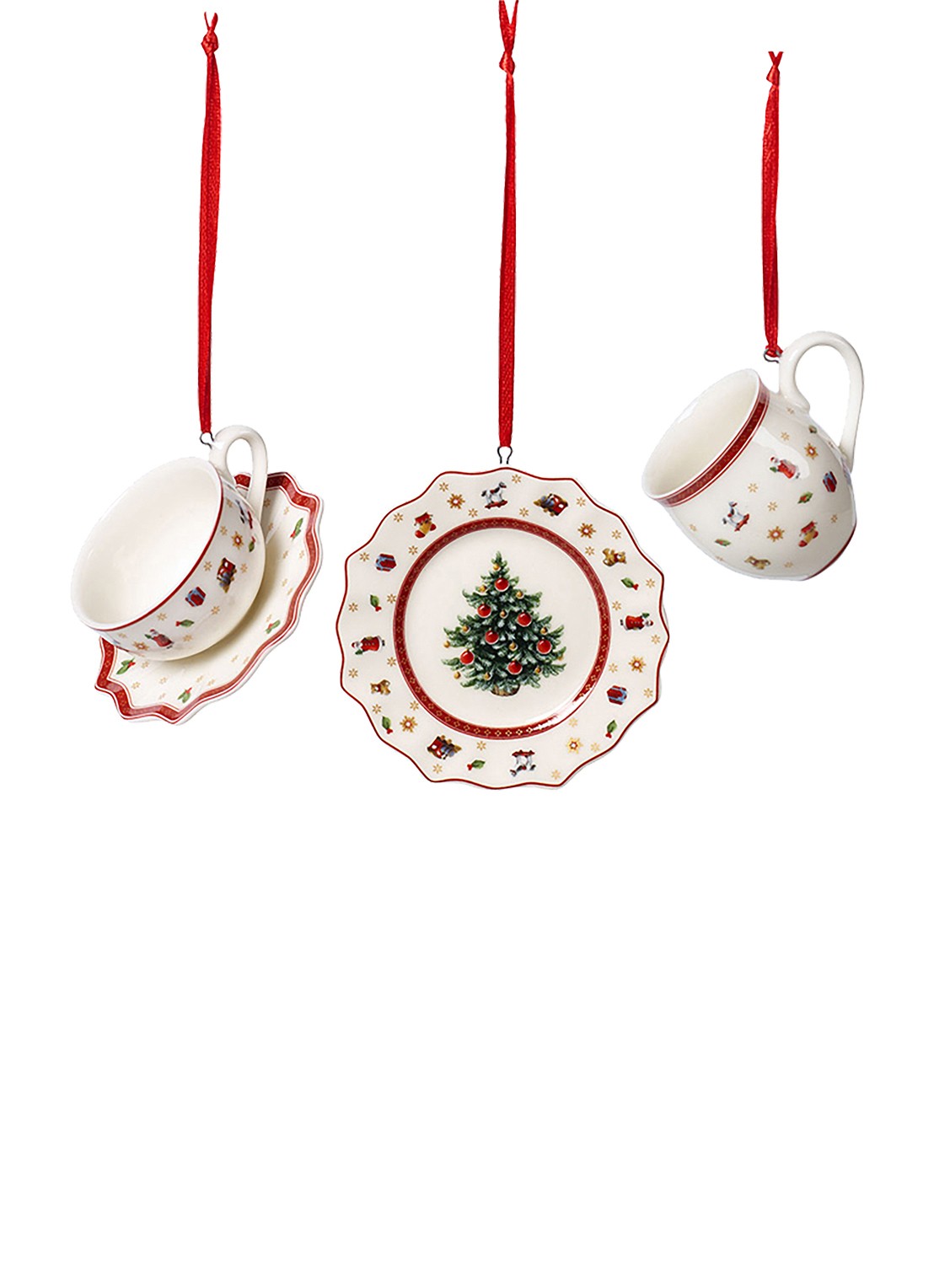 Villeroy & Boch Toy's Delight kersthangers set van 3 - voorkant gebroken wit