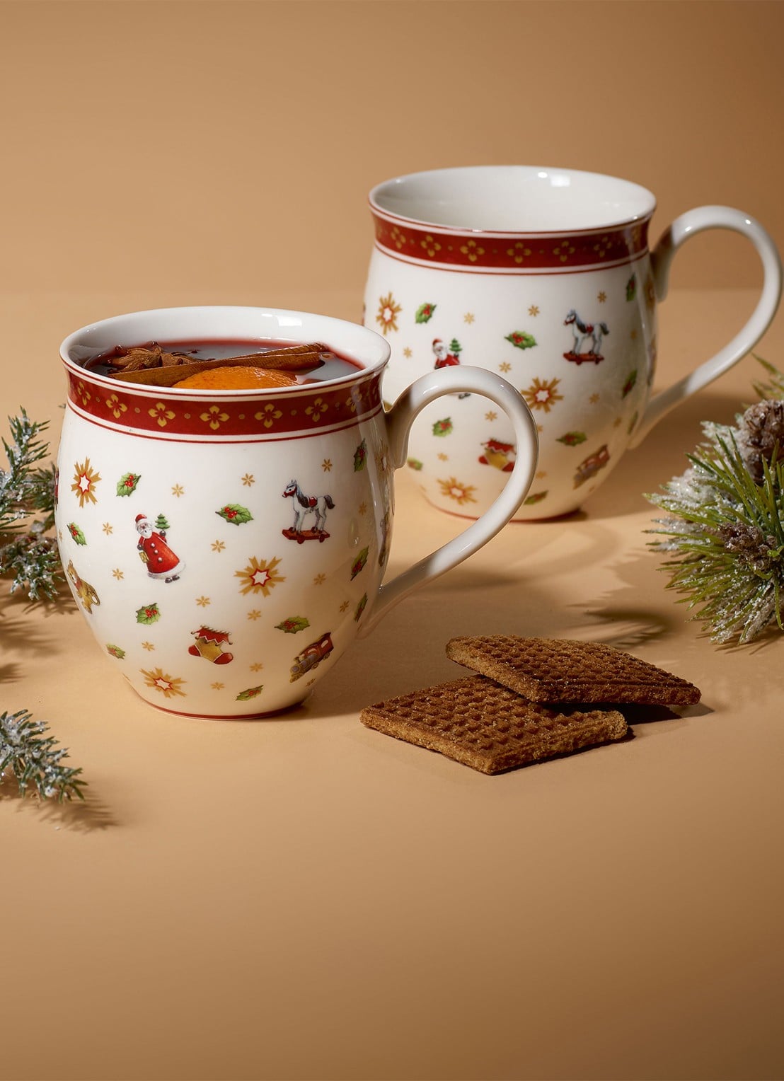 Villeroy & Boch Toy's Delight kerstkopje 34 cl set van 2 - voorkant 2 gebroken wit
