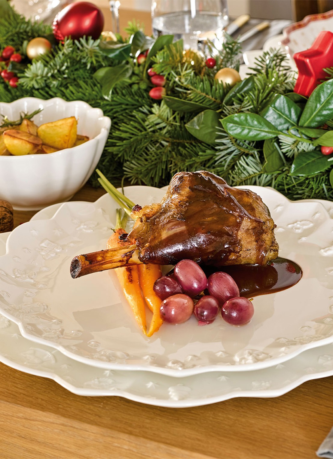Villeroy & Boch Toy's Delight Royal Classic Kerst dinerbord 29 cm - detail gebroken wit