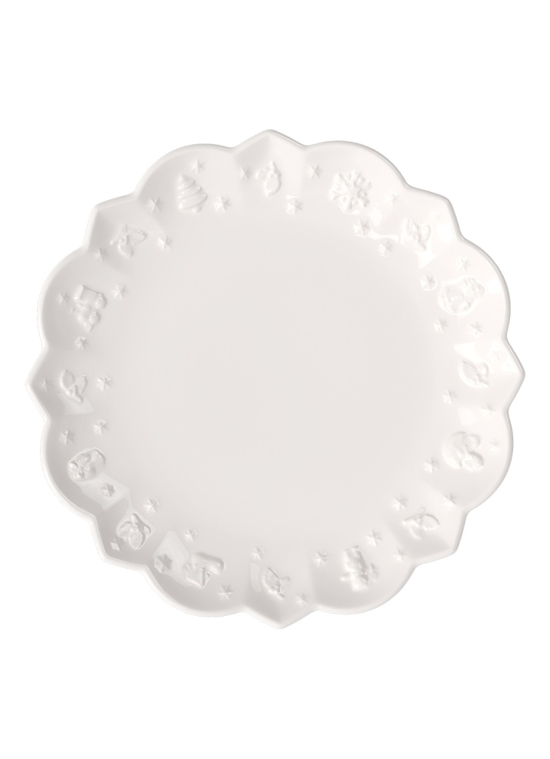 Villeroy & Boch Toy's Delight Royal Classic Kerst ontbijtbord 24 cm - voorkant gebroken wit