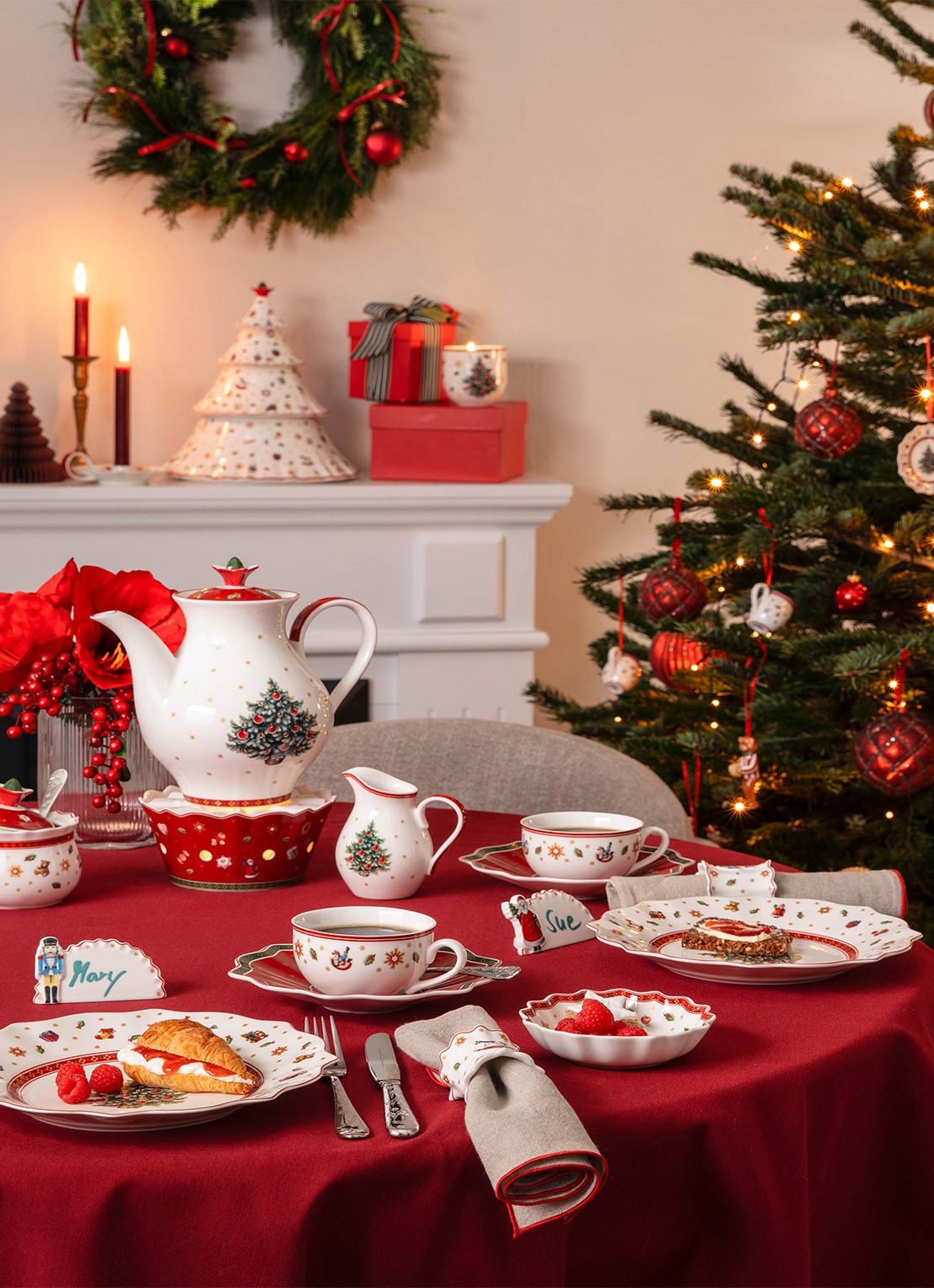 Villeroy & Boch Toy's Delight servetringen set van 4 - detail rood