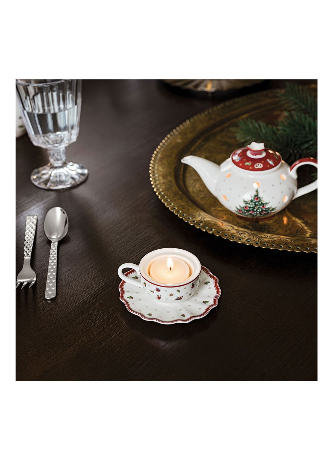 Villeroy & Boch Toy's Delight waxinelichthouder 4 cm - detail gebroken wit